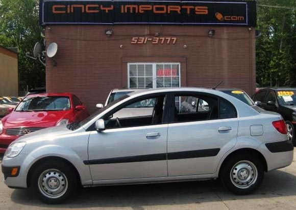 <strong>Cheapest Kia Rio 2008  for sale.</strong> This is the most affordable Rio '08 you can find at this moment. It has <span class='u'>104k miles</span> and is offered in <strong>Loveland, Ohio</strong> by Cincy Imports car dealer. <strong>Price asking: </strong> <span class='u'>$5,495</span>. If you are interested, please give them a phone call at <span class='u'>888-296-8812</span> for more information.