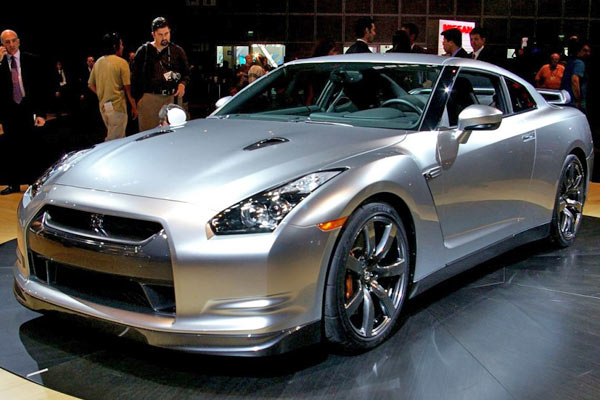 Nissan GT-R sports coupe showroom